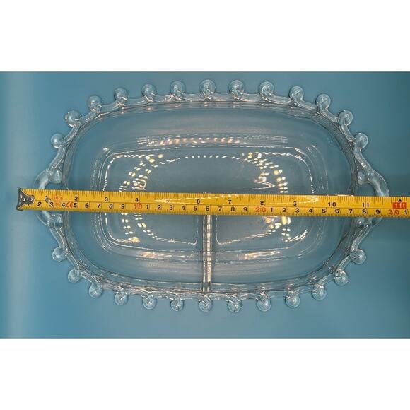 Vintage Heisey Lariat Pattern 3 Part Divided Crystal Glass Relish Celery Dish - Picture 9 of 9